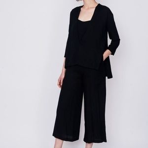 SOLD. Black Crane Layered Jumpsuit in Black